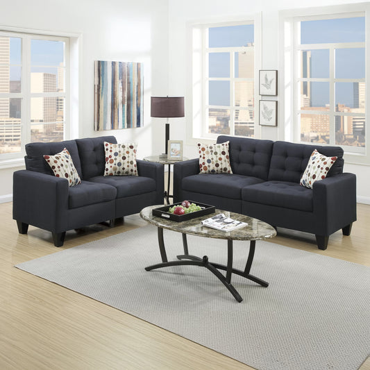 Black Sofa & Loveseat Set