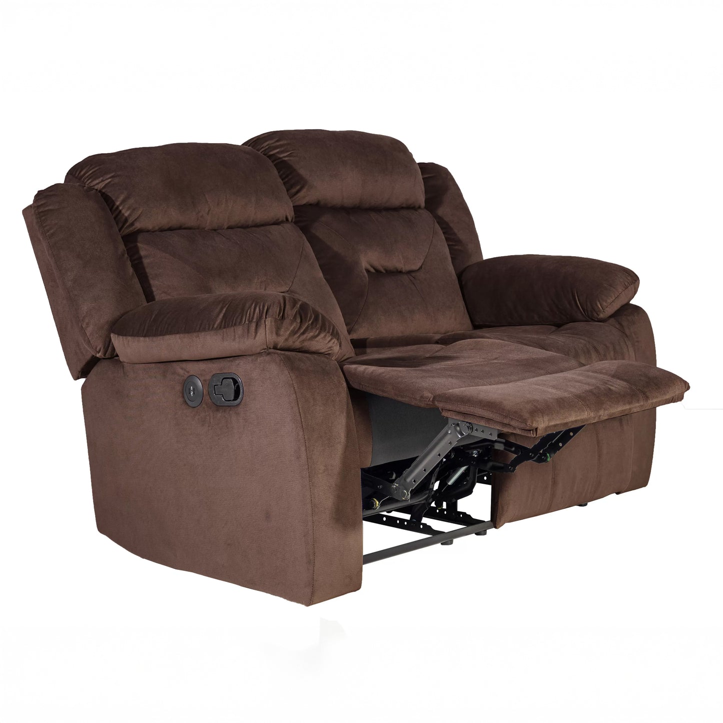 Plush Velvet Comfort Manual Reclining Loveseat