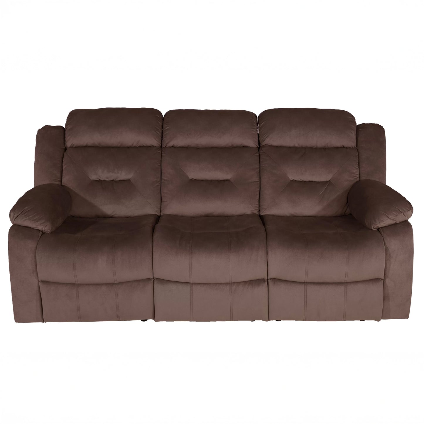 Plush Velvet Comfort Manual Reclining Sofa