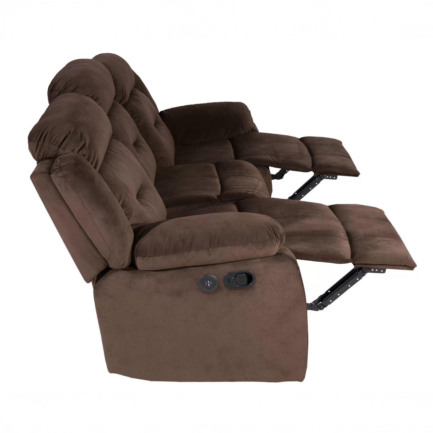 Plush Velvet Comfort Manual Reclining Sofa