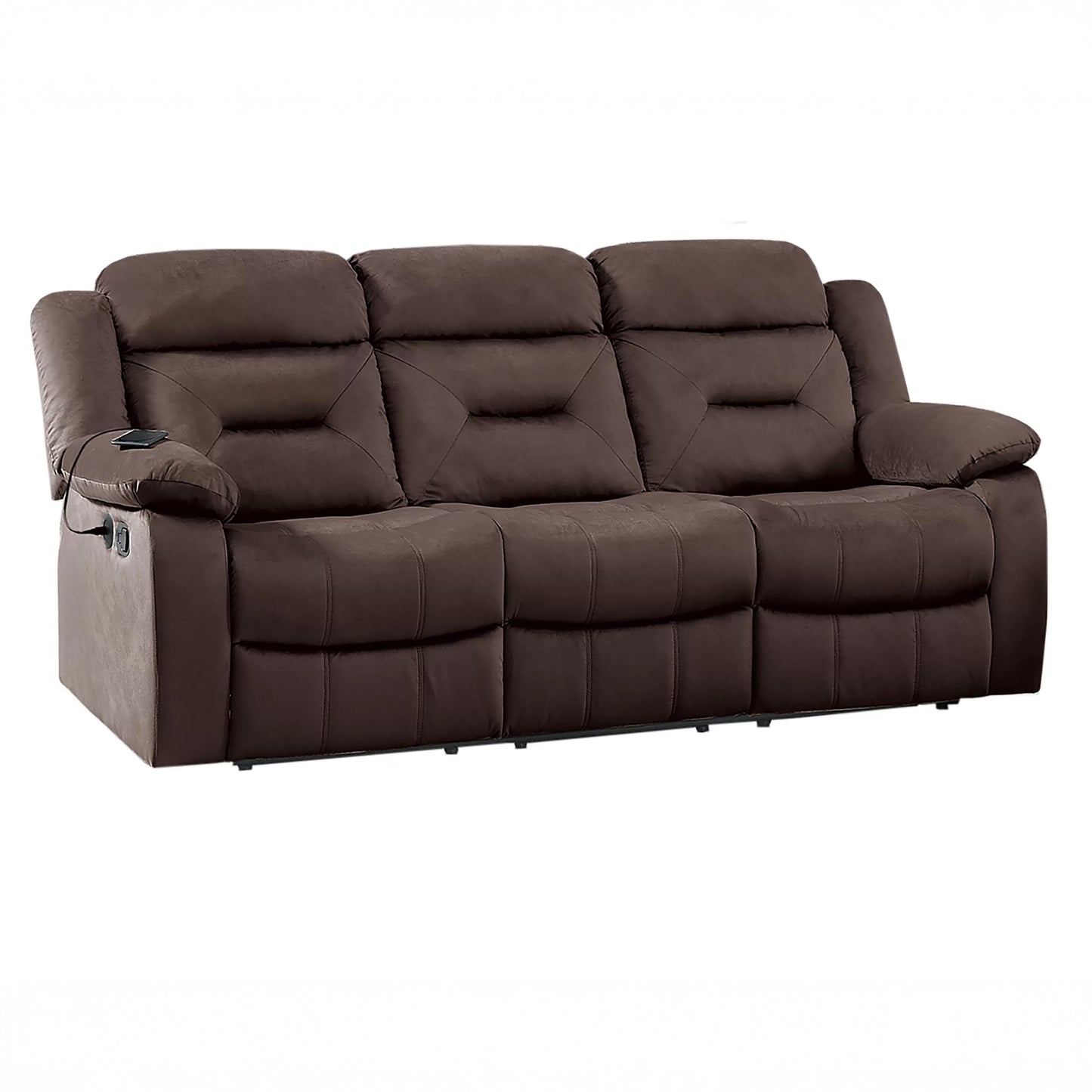 Plush Velvet Comfort Manual Reclining Sofa