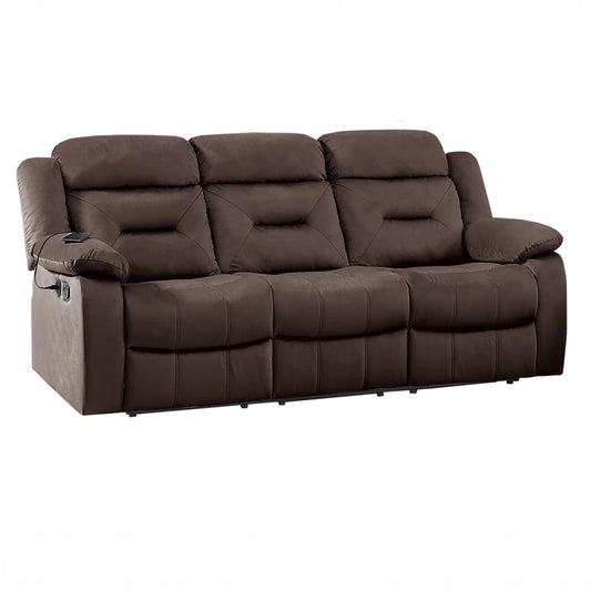 Plush Velvet Comfort Manual Reclining Sofa