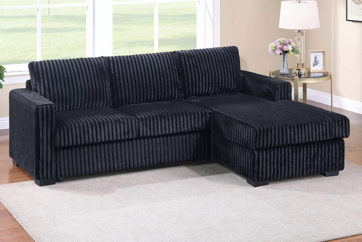 Sectional Sofa Corduroy 2 Pc