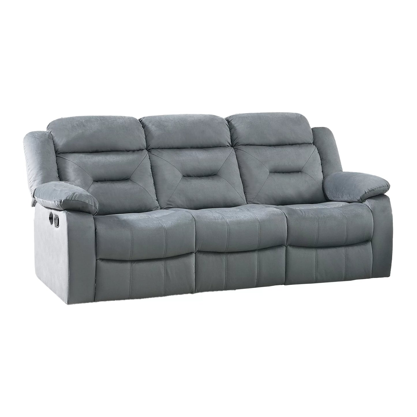 Plush Velvet Comfort Manual Reclining Sofa