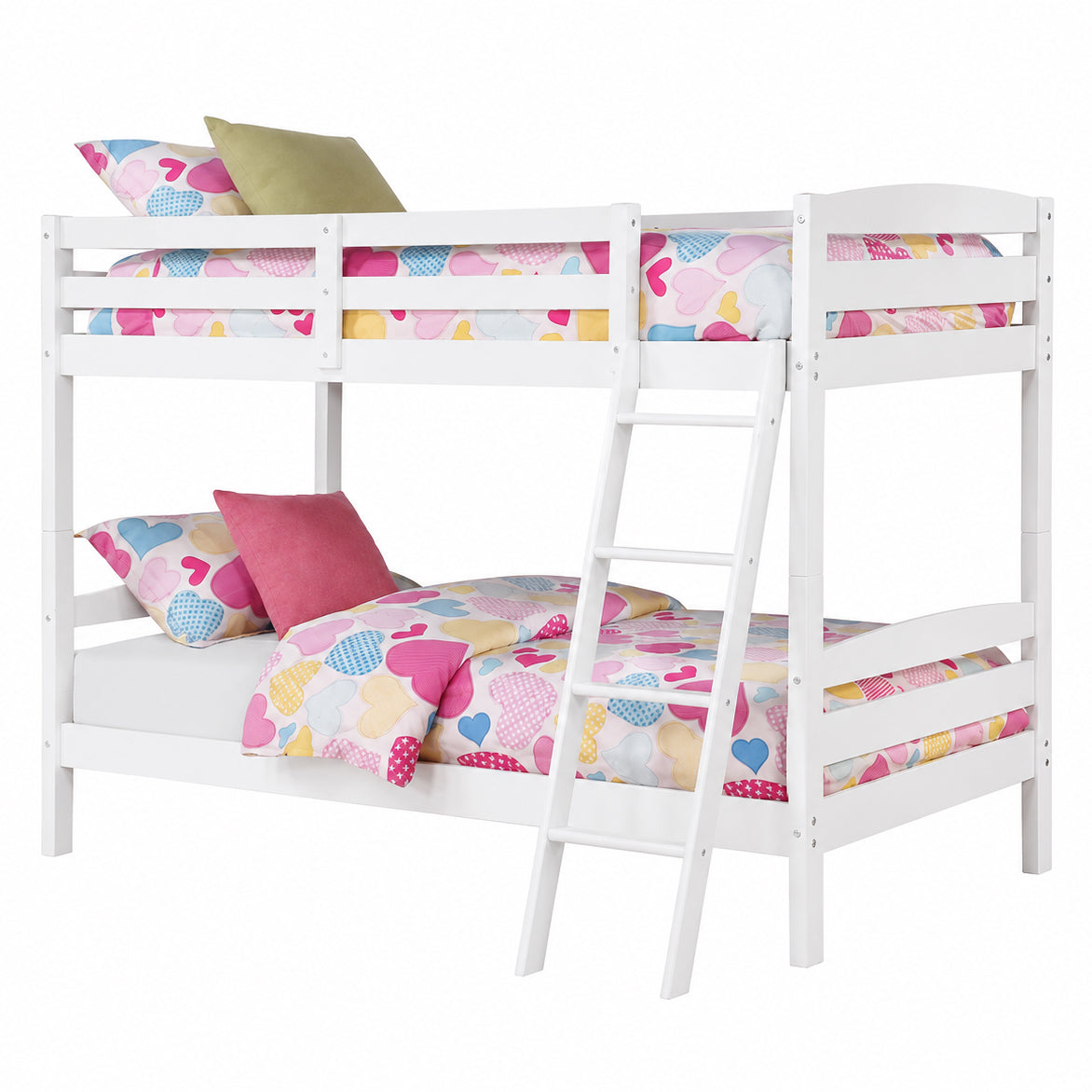 Twin Over Twin Bunk Bed | White & Gray