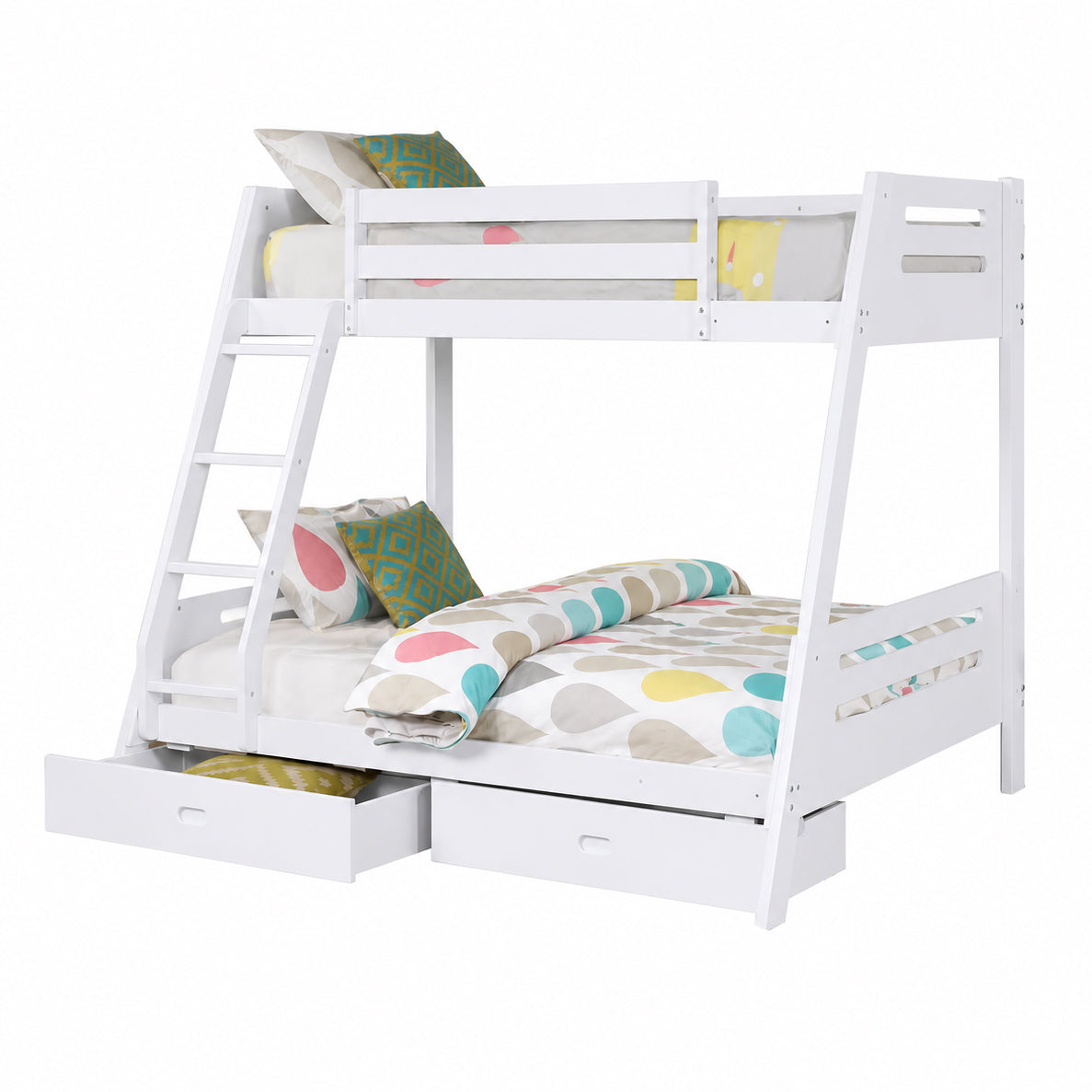 Twin Over Full Bunk Bed with Storage Drawers