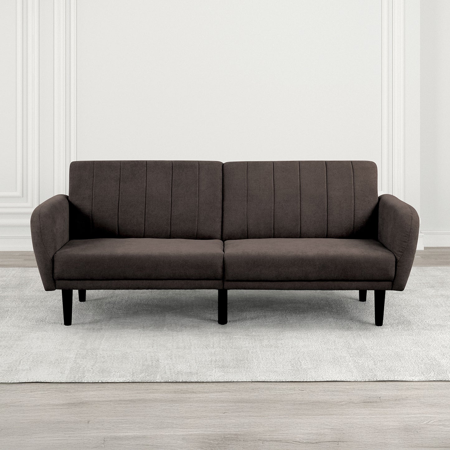 Modern Convertible Futon Sofa with USB Charging Ports