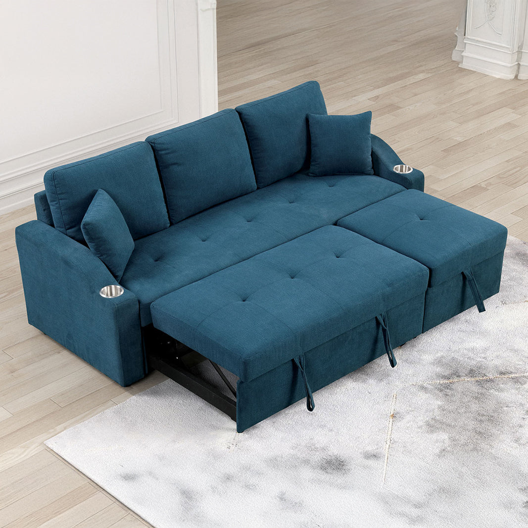 Blue Convertible Sleeper Sofa