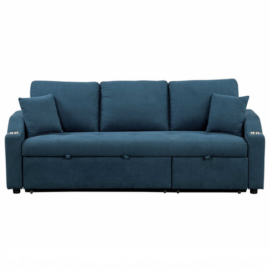 Blue Convertible Sleeper Sofa
