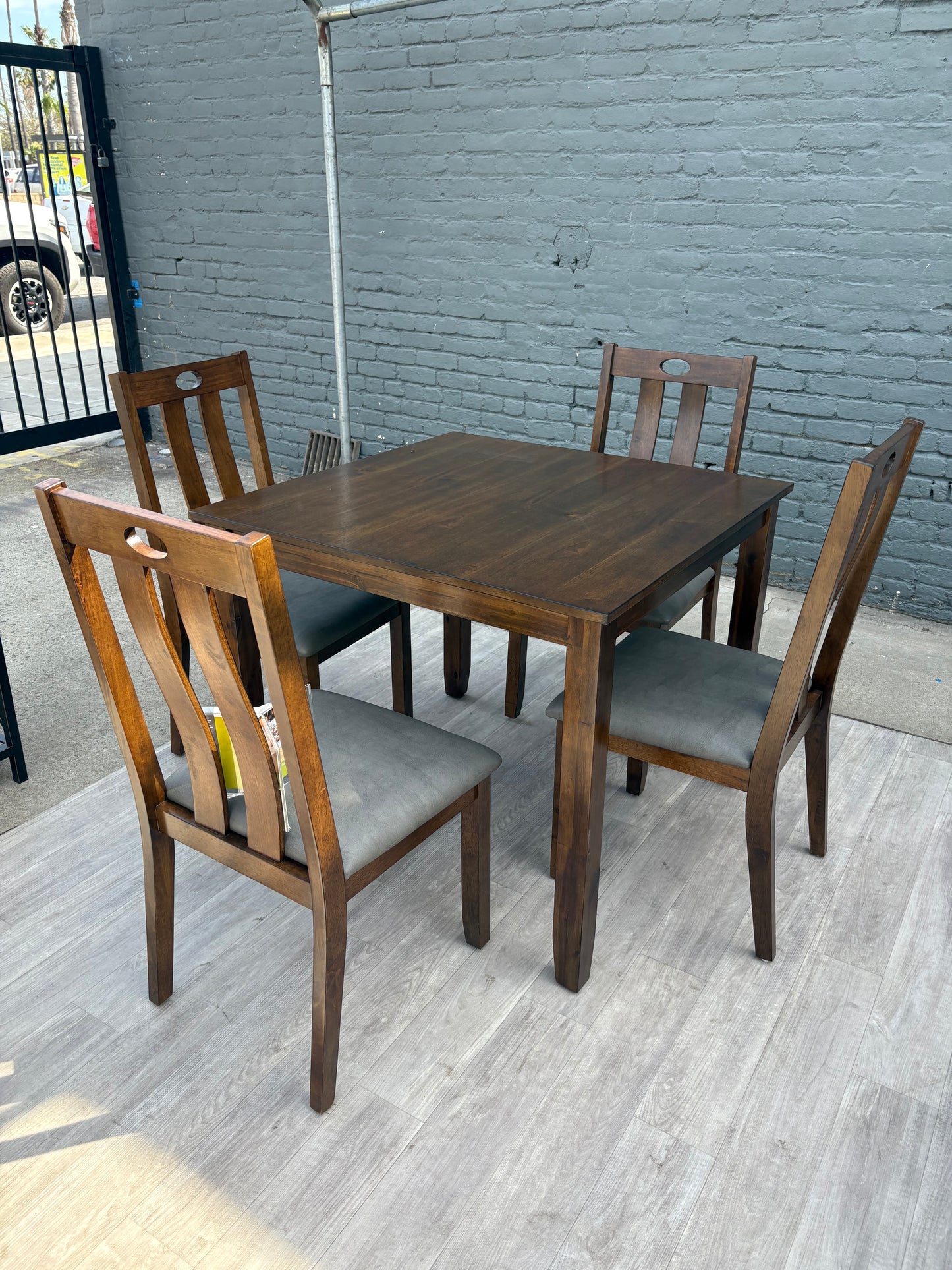 5PC Square Wood Table