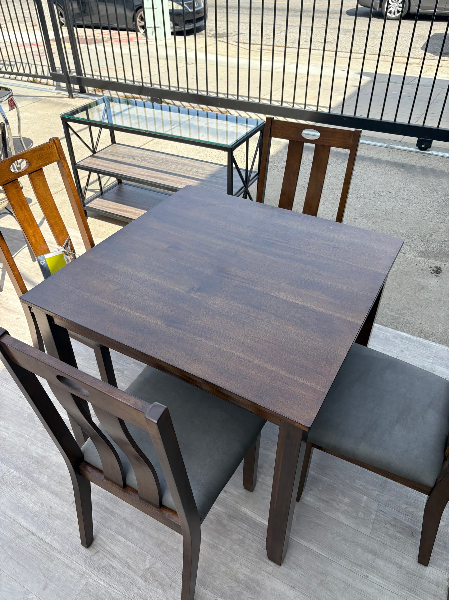 5PC Square Wood Table