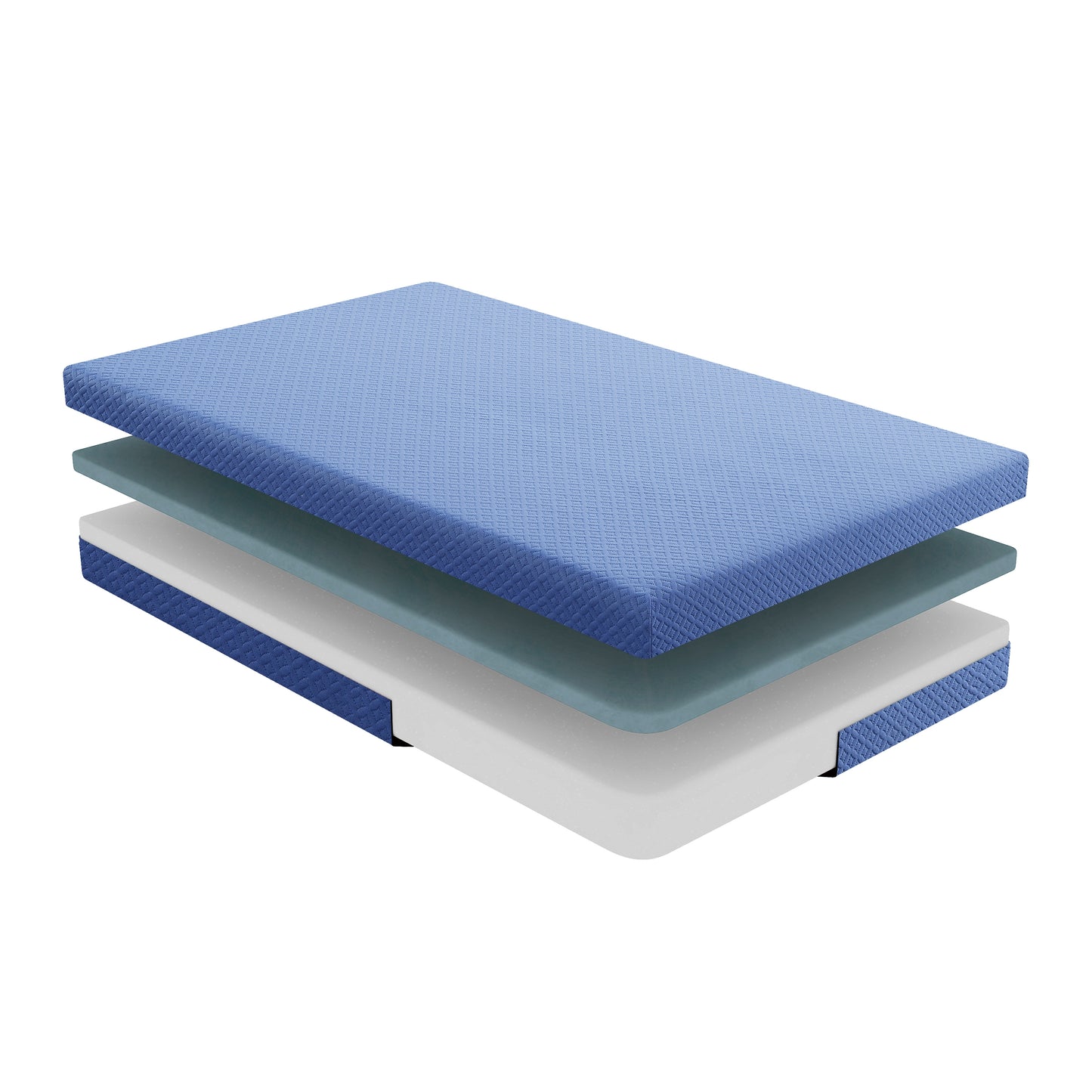 Firm 7" Blue Gel-Infused Memory Foam Mattress and Pillow Set