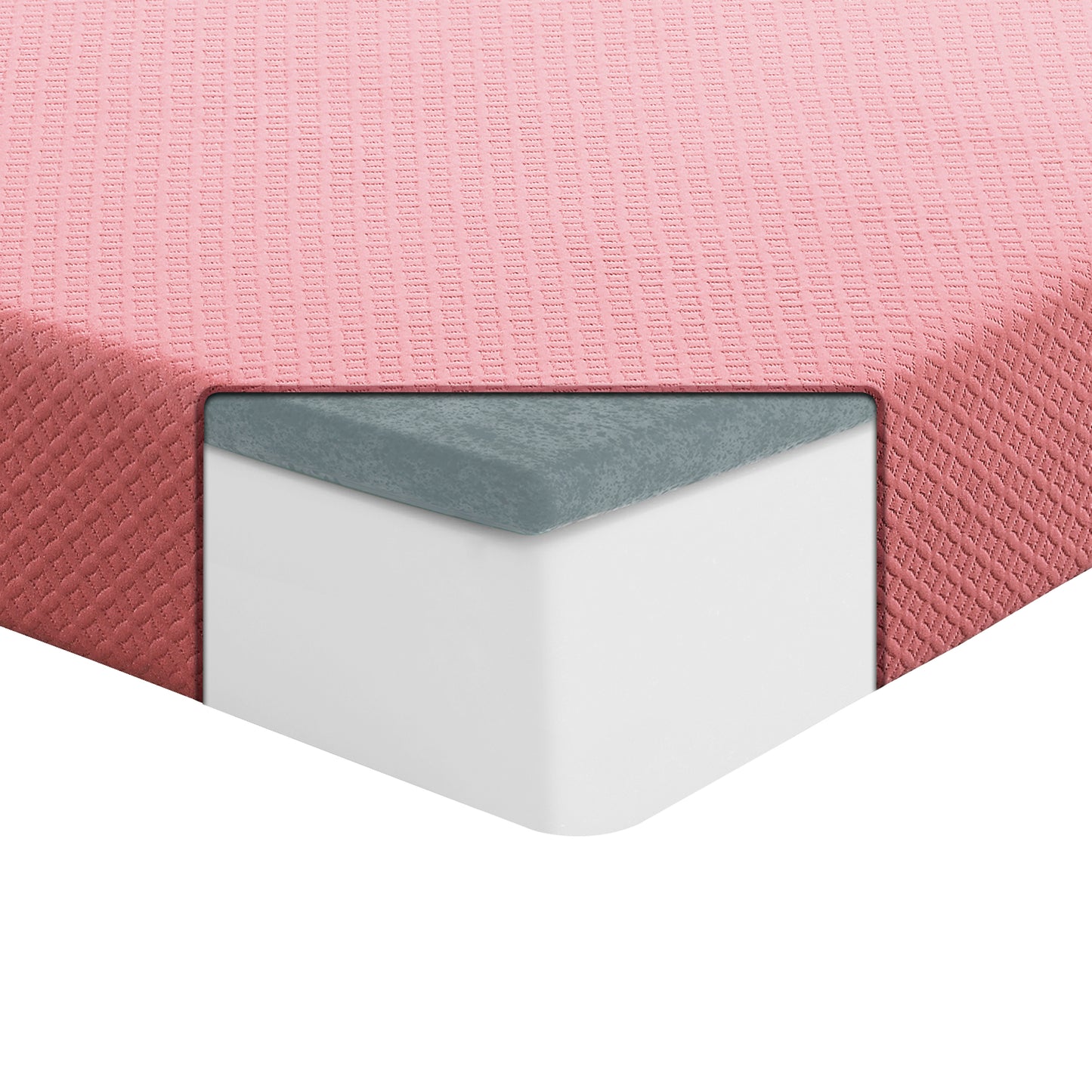 Firm 7" Pink Gel-Infused Memory Foam Mattress and Pillow Set