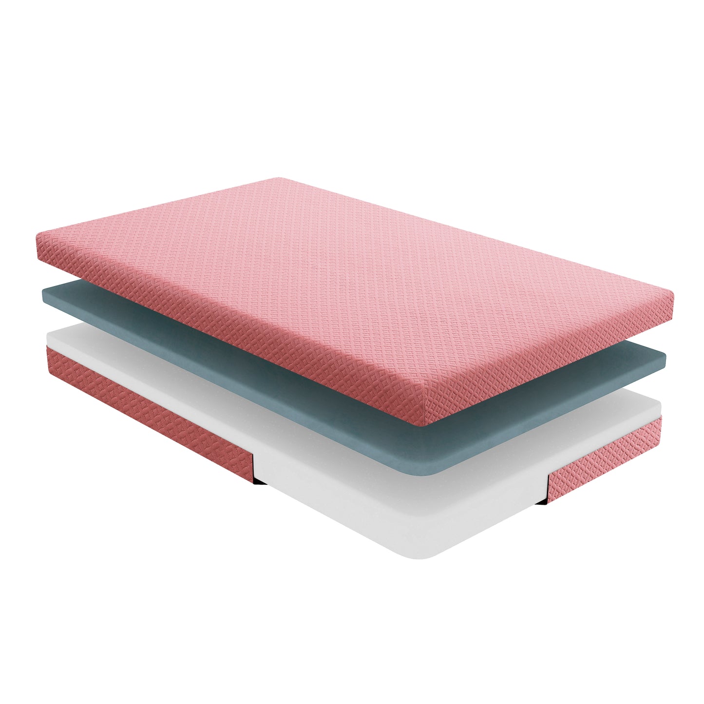 Firm 7" Pink Gel-Infused Memory Foam Mattress and Pillow Set