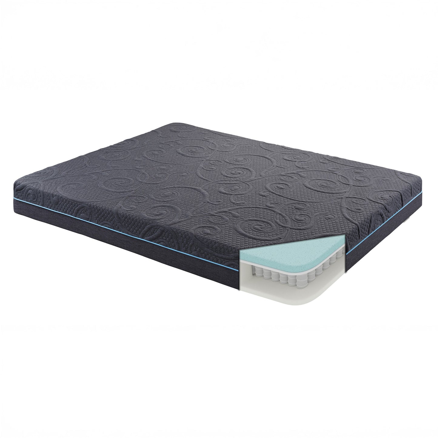 Firm Dark Gray 8" Gel-Infused Memory Foam Hybrid Mattress