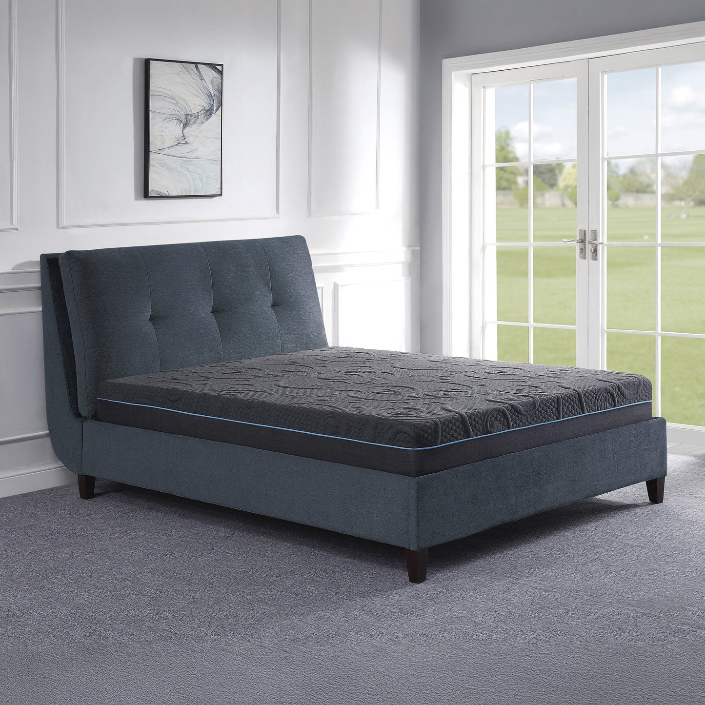 Firm Dark Gray 8" Gel-Infused Memory Foam Hybrid Mattress