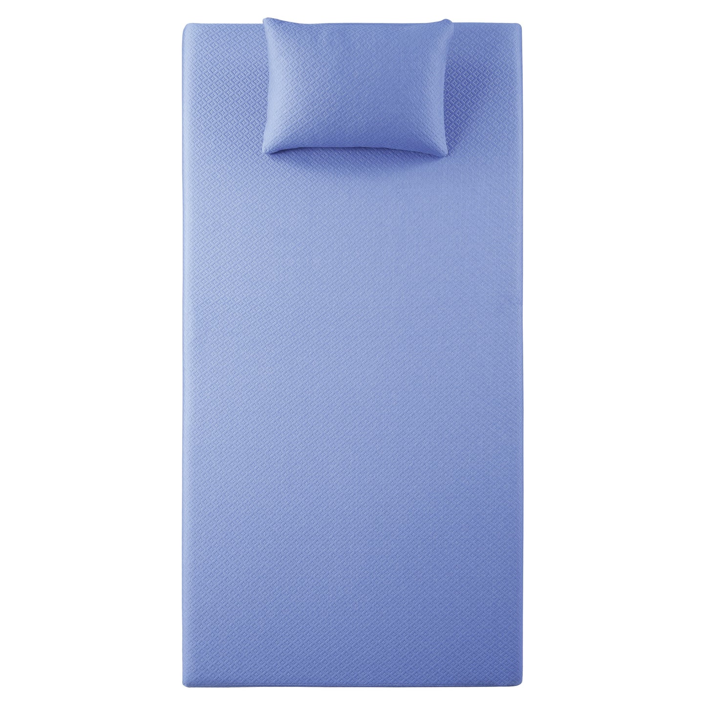 Firm 7" Blue Gel-Infused Memory Foam Mattress and Pillow Set